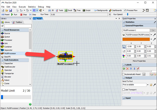 Flexsim : Layout by using drag-and-drop