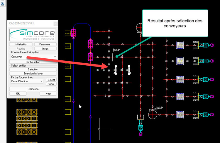 Resultat Selection Convoyeurs Autocad Cad2sim